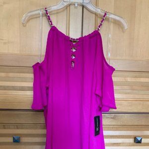 INC Lace-Up Cold-Shoulder Top NWT